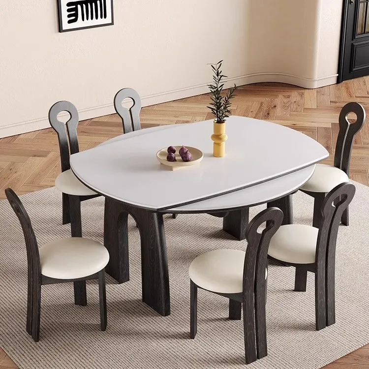 Ретро Retractablerockslab комбинированный домашний небольшой квартирный итальянский легкий роскошный дизайнерский круглый обеденный стол из цельного дерева
Ретро Retractablerockslab комбинированный домашний небольшой квартирный итальянский легкий роскошный дизайнерский круглый обеденный стол из цельного дерева