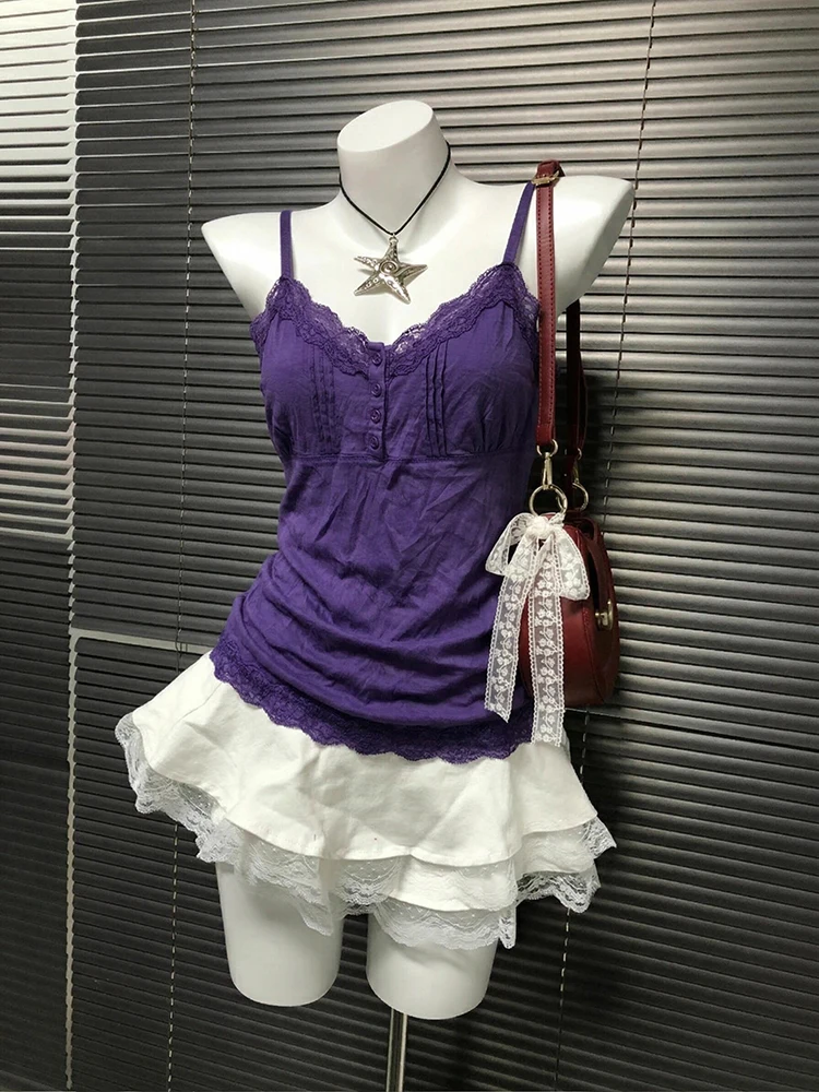 Original Purple Girl Spicy Girl Summer High-End Feelings Matching Vest Women's Fashion Cotton Blend Short V-Neck Strap Tops
Original Purple Girl Spicy Girl Summer High-End Feelings Matching Vest Women's Fashion Cotton Blend Short V-Neck Strap Tops