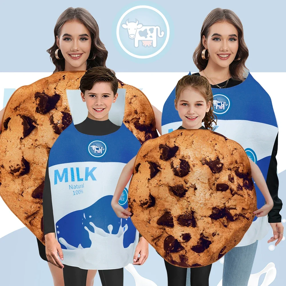 Carnival Cosplay Adult Kids Costume Funny Food Cookie Milk Print Halloween Party Disguise Wear Novelty Outfits
Carnival Cosplay Adult Kids Costume Funny Food Cookie Milk Print Halloween Party Disguise Wear Novelty Outfits