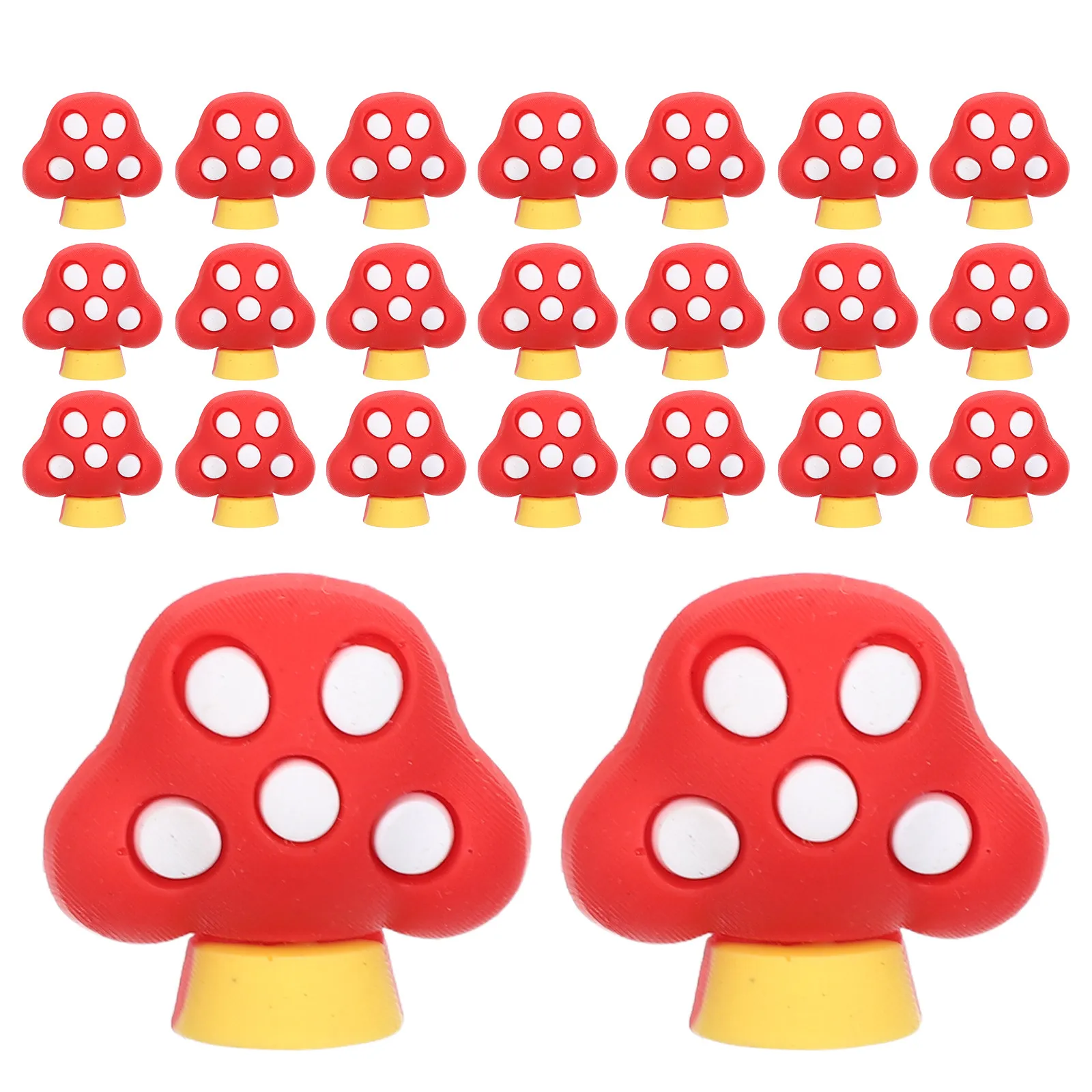 30Pcs Mushroom Shaped Pencil Clips Cartoon Pencil Topper Soft PVC Pen Charm for School Classroom Rewards Notebook Pen Holder
30Pcs Mushroom Shaped Pencil Clips Cartoon Pencil Topper Soft PVC Pen Charm for School Classroom Rewards Notebook Pen Holder