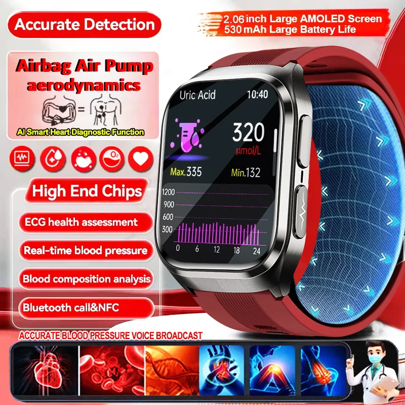 2025 Новый анализ тела AI Диазз ЭКГ Здоровье Смарт-часы Мужчины HD 2,06 дюйма Артериальное давление Мочная кислота Воздушный насос Подушка безопасности Смарт-часы
2025 Новый анализ тела AI Диазз ЭКГ Здоровье Смарт-часы Мужчины HD 2,06 дюйма Артериальное давление Мочная кислота Воздушный насос Подушка безопасности Смарт-часы