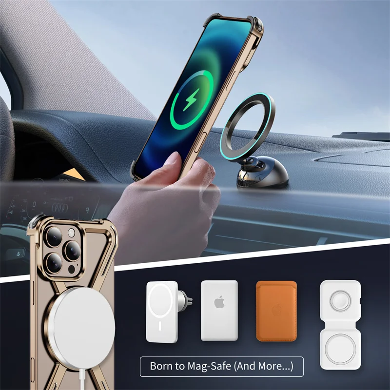 Military Armor Rimless Aluminum Alloy Magnetic Phone Case For iPhone 16 13 14 15 17 Pro Max Plus 17Air Metal Protection Cover
Military Armor Rimless Aluminum Alloy Magnetic Phone Case For iPhone 16 13 14 15 17 Pro Max Plus 17Air Metal Protection Cover