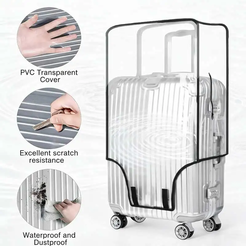 Прозрачный защитный чехол для багажа из ПВХ, защитный чехол для чемодана на колесиках, износостойкий внешний чехол, прозрачный защитный чехол
Прозрачный защитный чехол для багажа из ПВХ, защитный чехол для чемодана на колесиках, износостойкий внешний чехол, прозрачный защитный чехол