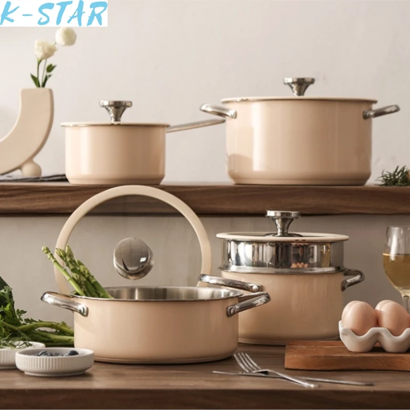 K-star Korean Style Stainless Steel 304 Cookware Ceramic Paint Soup Pot Milk Pot Steaming Pot Seafood Pot Silicone Glass Cover
K-star Korean Style Stainless Steel 304 Cookware Ceramic Paint Soup Pot Milk Pot Steaming Pot Seafood Pot Silicone Glass Cover