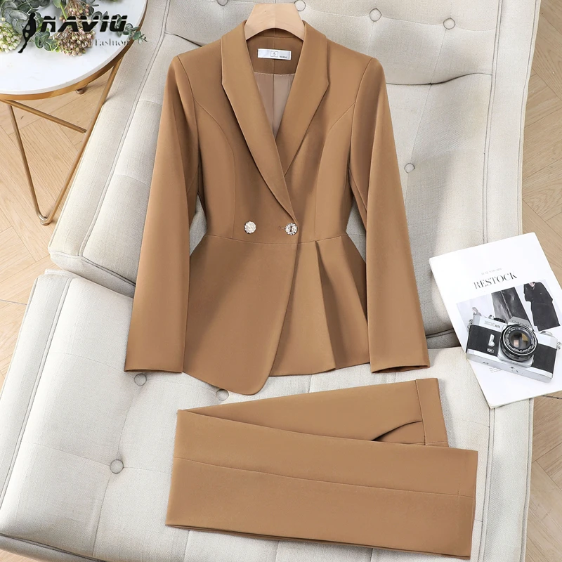 NAVIU Fashion Ladies Pant Suit Women Long Sleeve Blazer And Trouser Two Piece Set Female Business Work Wear Spring Autumn New
NAVIU Fashion Ladies Pant Suit Women Long Sleeve Blazer And Trouser Two Piece Set Female Business Work Wear Spring Autumn New