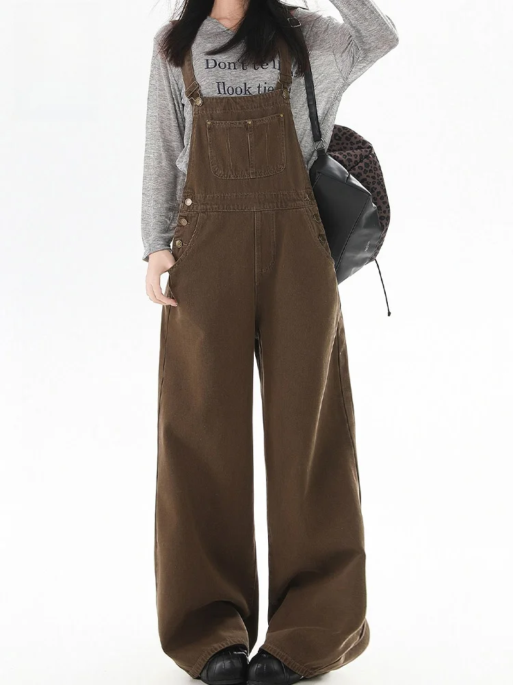 Autumn Vintage Loose Denim Overalls Women's Khaki Wide Leg Drapey Pants High Waist Long Trousers Casual Faion Polyester Fiber
Autumn Vintage Loose Denim Overalls Women's Khaki Wide Leg Drapey Pants High Waist Long Trousers Casual Faion Polyester Fiber