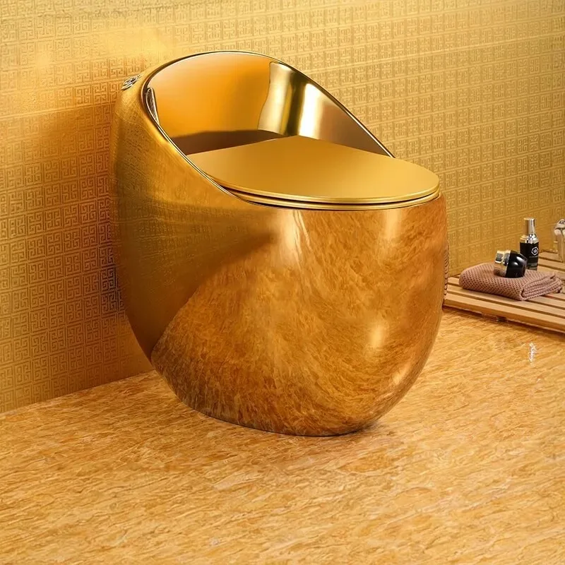 Personalized and creative golden egg-shaped toilet egg-shaped toilet European gold-plated toilet
Personalized and creative golden egg-shaped toilet egg-shaped toilet European gold-plated toilet