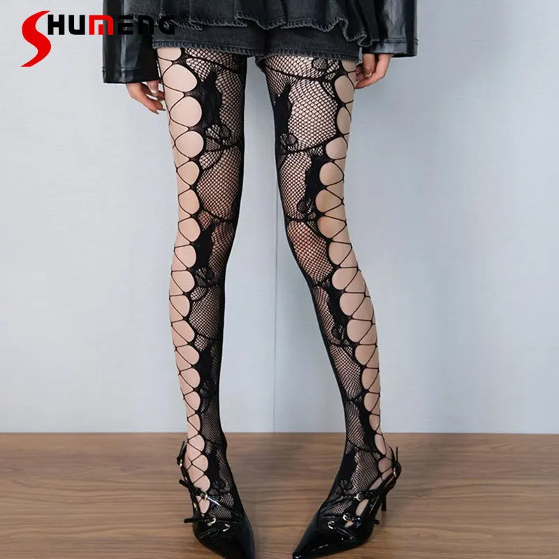 Ажурные изделия с цветочным принтом и боковыми вырезами Roland Purple Y2K Subculture Niche, экзотические чулочно-носочные изделия в стиле панк, женские кавайные колготки, одежда
Ажурные изделия с цветочным принтом и боковыми вырезами Roland Purple Y2K Subculture Niche, экзотические чулочно-носочные изделия в стиле панк, женские кавайные колготки, одежда