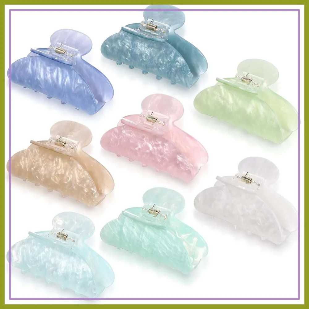 8 Pcs Large Acrylic Hair Claw Clips for Women Non slip Strong Hold Clamps for Thick and Thin Hair Marble Multicolor
8 Pcs Large Acrylic Hair Claw Clips for Women Non slip Strong Hold Clamps for Thick and Thin Hair Marble Multicolor