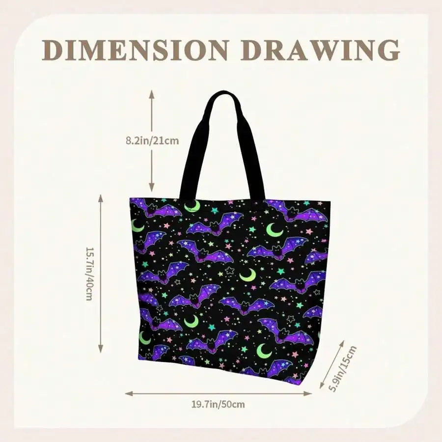 Bat Print Casual Tote Bag Women Gothic Halloween Aesthetic Shoulder Bag
Bat Print Casual Tote Bag Women Gothic Halloween Aesthetic Shoulder Bag