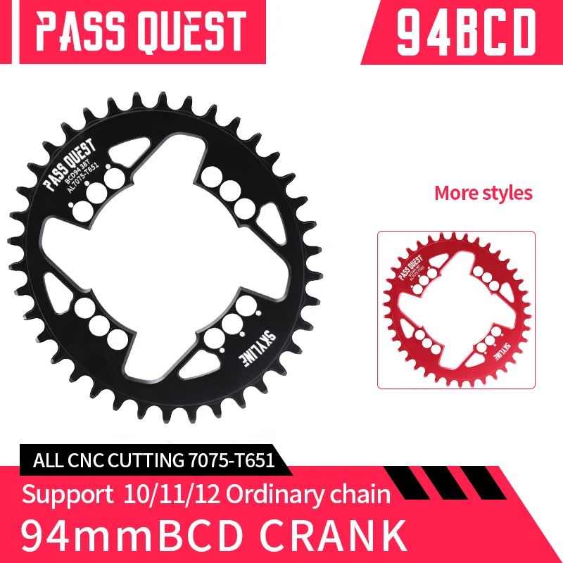 PASS QUEST-Narrow Wide Chainring, Monoplate Sprocket for MTB Road Bike, 28-38T Chainwheel, Black and Red
PASS QUEST-Narrow Wide Chainring, Monoplate Sprocket for MTB Road Bike, 28-38T Chainwheel, Black and Red