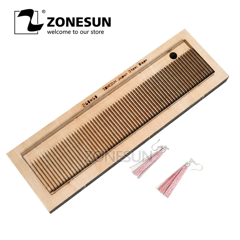 ZONESUN 260 Customized leather cutting die shape DIY craft supply tassels steel rule die cut classical Cellphone Strap earring
ZONESUN 260 Customized leather cutting die shape DIY craft supply tassels steel rule die cut classical Cellphone Strap earring