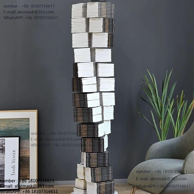 Rotating Bookshelf Floor Shelf Living Room Spiral Invisible Personality Creative Art Bookcase
Rotating Bookshelf Floor Shelf Living Room Spiral Invisible Personality Creative Art Bookcase