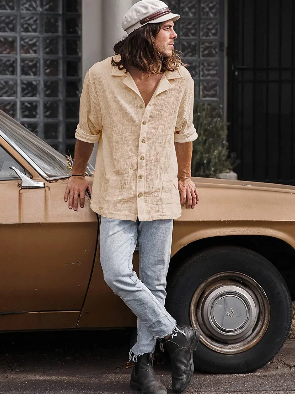Men's Long-sleeved Casual Shirt 2025 British Style Solid Color Cotton Linen Blend Turn-down Collar Top
Men's Long-sleeved Casual Shirt 2025 British Style Solid Color Cotton Linen Blend Turn-down Collar Top