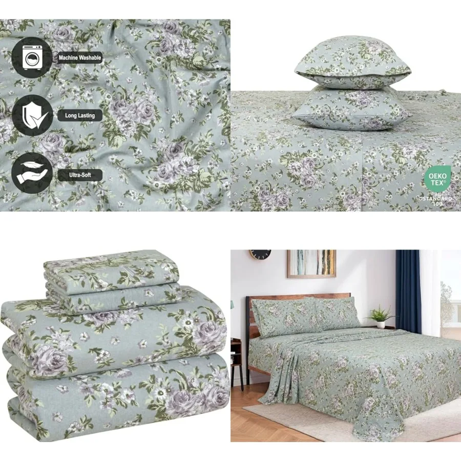 4 Pcs 100 Cotton Flannel Sheets Size Bed Set - Warm Extra Soft - Deep Pockets, Breathable, All Seasons Comfy - Double Brushed B
4 Pcs 100 Cotton Flannel Sheets Size Bed Set - Warm Extra Soft - Deep Pockets, Breathable, All Seasons Comfy - Double Brushed B