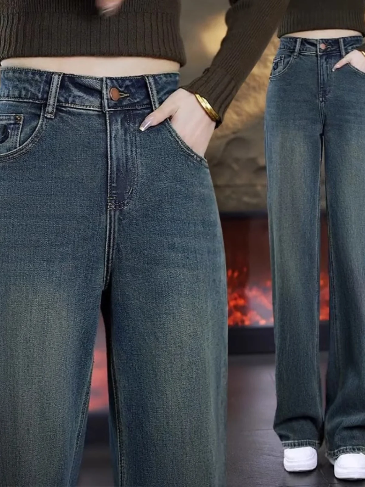 High Waist Wide Leg Denim Jeans Women's Spring Autumn 2025 New Sle Slimming Retro Cement ey Fce Straight Leg Pants
High Waist Wide Leg Denim Jeans Women's Spring Autumn 2025 New Sle Slimming Retro Cement ey Fce Straight Leg Pants