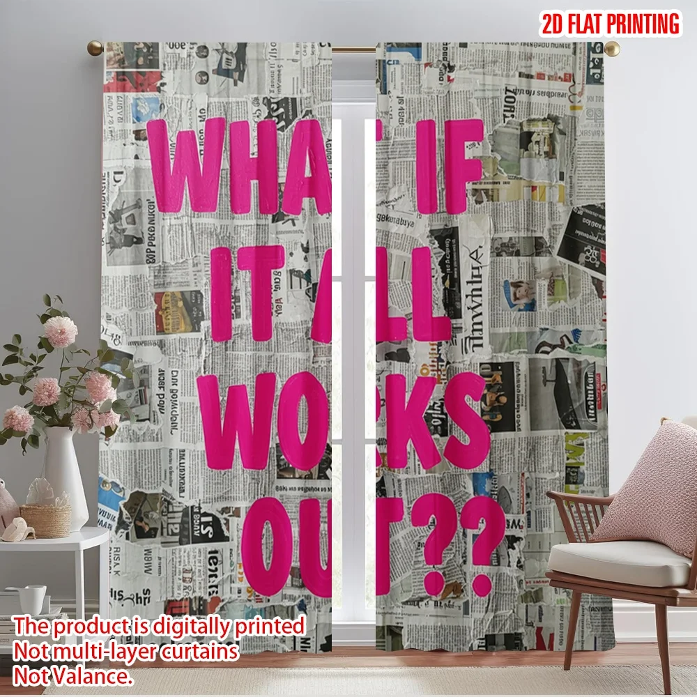 2pcs 2D flat printing Window Drapes What If It All Works Out Fabric Without Electricity Festive Wall Decor Perfect for All
2pcs 2D flat printing Window Drapes What If It All Works Out Fabric Without Electricity Festive Wall Decor Perfect for All
