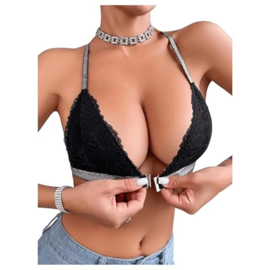 SOLY HUX Bras for Women Lace Glitter Bra Front Closure Comfortable Everyday Bralette
SOLY HUX Bras for Women Lace Glitter Bra Front Closure Comfortable Everyday Bralette