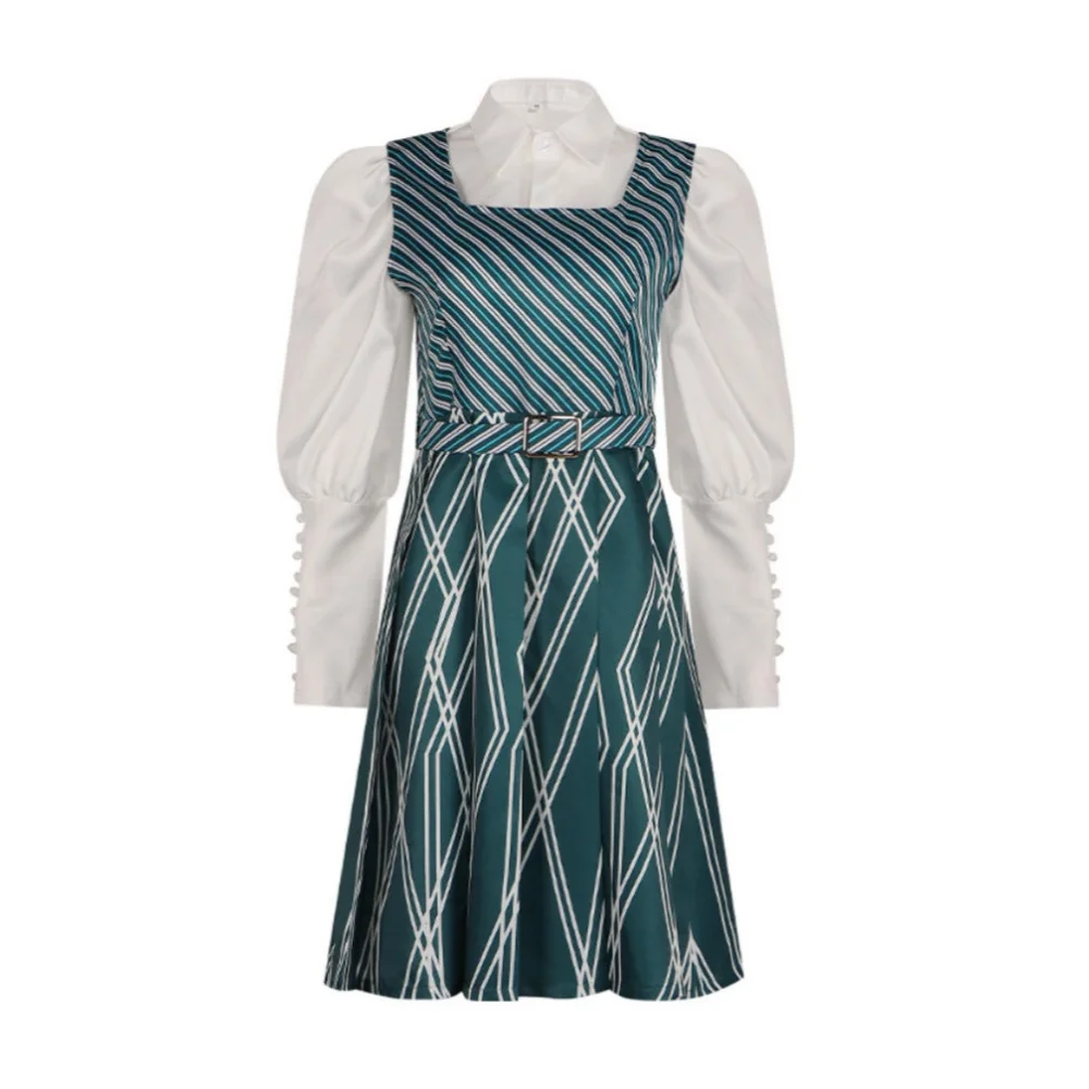 Movie Wicked Nessarose Cosplay Witches Costume Girls Women Striped School Uniform Dress Christmas Halloween Party Outfits Set
Movie Wicked Nessarose Cosplay Witches Costume Girls Women Striped School Uniform Dress Christmas Halloween Party Outfits Set