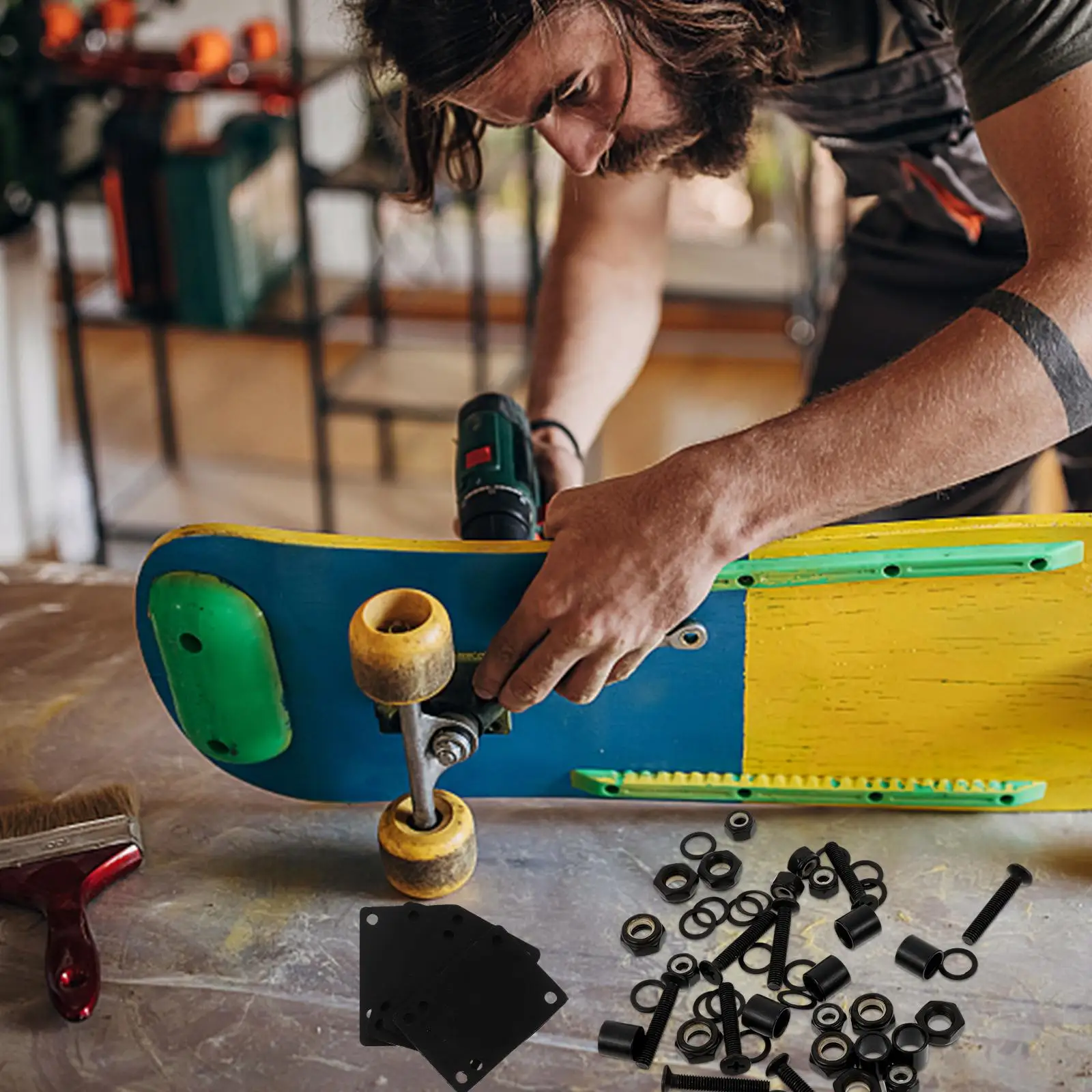 Skateboard Tools 8MM T Bolts Durable PU Metal Gasket Spanners Fixing Repair Accessories Portable Hardware Long Lasting
Skateboard Tools 8MM T Bolts Durable PU Metal Gasket Spanners Fixing Repair Accessories Portable Hardware Long Lasting