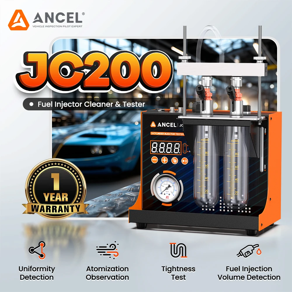 ANCEL JC200 Injector Cleaning Machine Dual Channel lnjector Cleaning Tool Test Built-in Air Pump for 12V Car Motocycle
ANCEL JC200 Injector Cleaning Machine Dual Channel lnjector Cleaning Tool Test Built-in Air Pump for 12V Car Motocycle