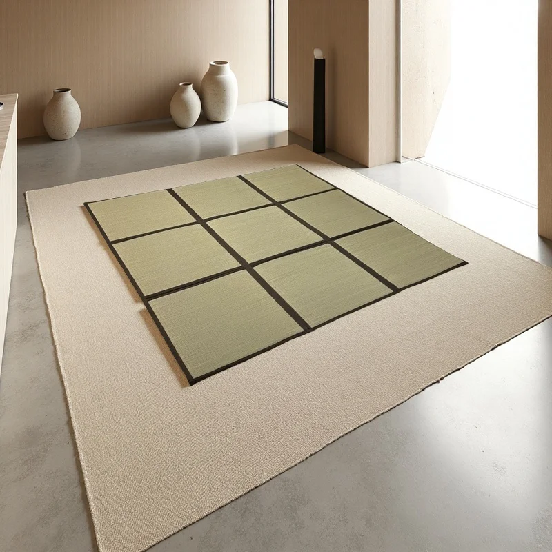 195x195cm Foldable Rush Grass Mat Japanese Style - Handwoven Natural Straw Tatami Mat, Non-Slip Carpet, Ideal for Tea Ceremony
195x195cm Foldable Rush Grass Mat Japanese Style - Handwoven Natural Straw Tatami Mat, Non-Slip Carpet, Ideal for Tea Ceremony
