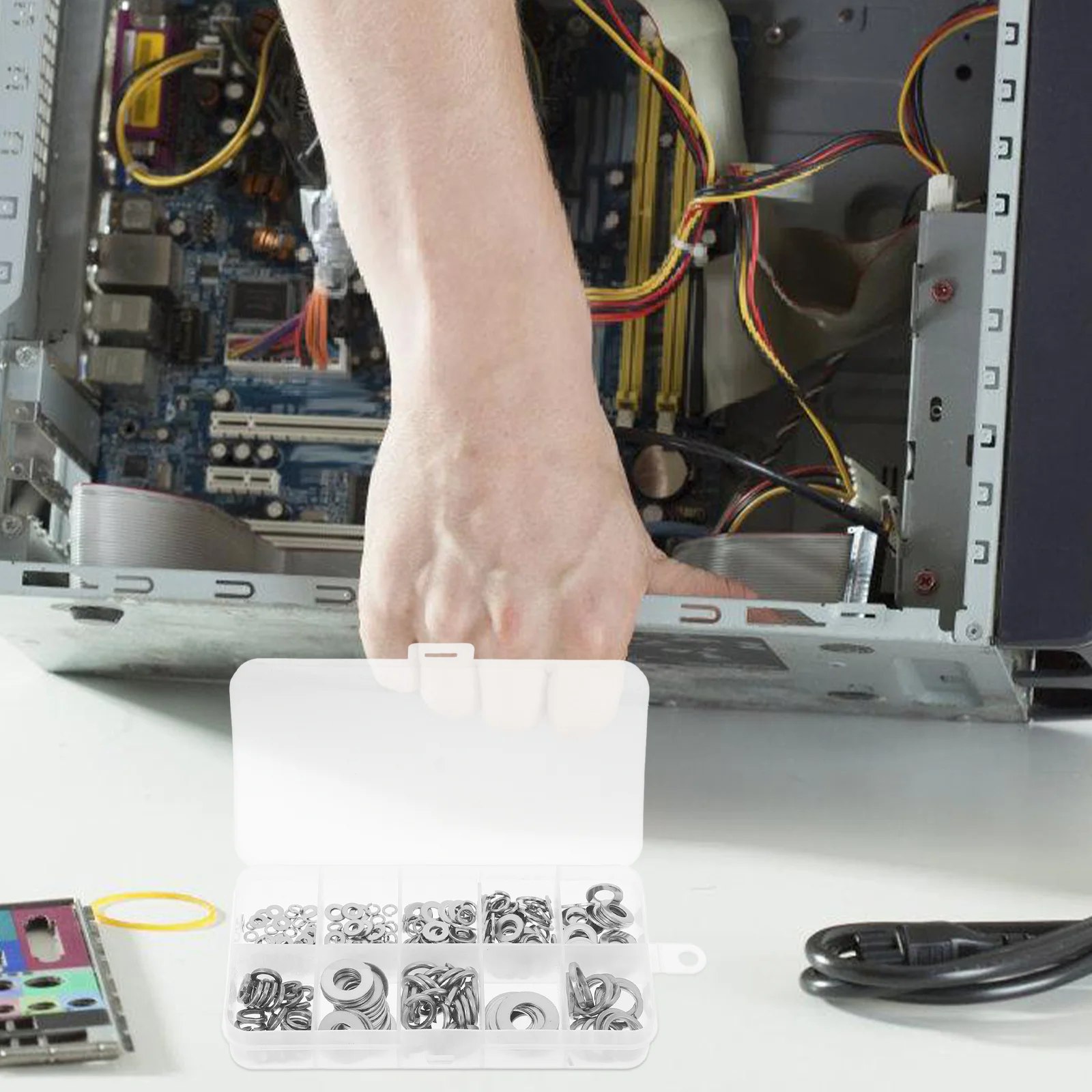 260Pcs Stainless Steel Washers Assortment Rust Resistant Split Lock Spring Flat Washer Kit for Home Automotive Electronics
260Pcs Stainless Steel Washers Assortment Rust Resistant Split Lock Spring Flat Washer Kit for Home Automotive Electronics