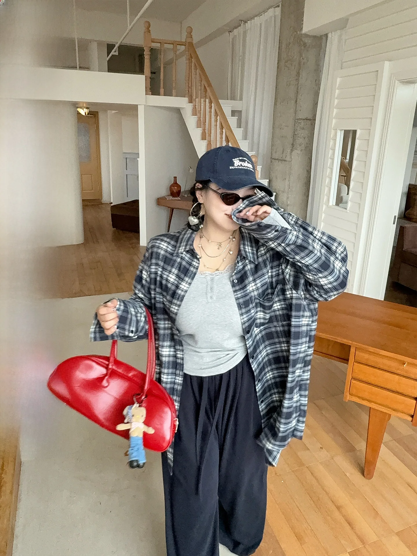 plus Size Women's Plaid Cotton irt with oulder Pads Casual Sle Loose Fit Long Sve Autumn Top Design Sensation Versatile
plus Size Women's Plaid Cotton irt with oulder Pads Casual Sle Loose Fit Long Sve Autumn Top Design Sensation Versatile