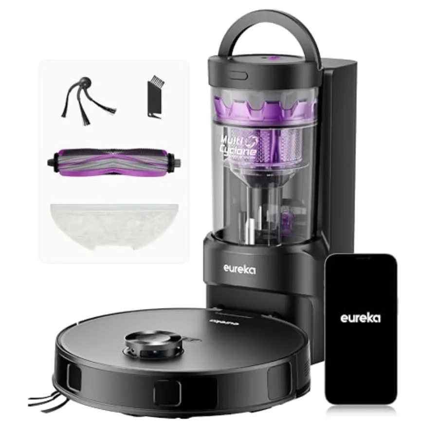 Robot vacuum and mop combo for home use, ABS plastic body in black, 10000Pa suction with self-emptying station, anti-hair-tangl
Robot vacuum and mop combo for home use, ABS plastic body in black, 10000Pa suction with self-emptying station, anti-hair-tangl