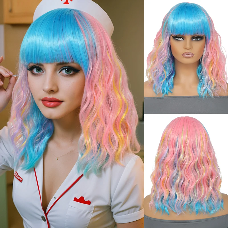 Cross-Border European and American Synthetic Wig, Halloween Party Black and Blue Double Color Bangs Wave Curly Synthetic Fiber
Cross-Border European and American Synthetic Wig, Halloween Party Black and Blue Double Color Bangs Wave Curly Synthetic Fiber