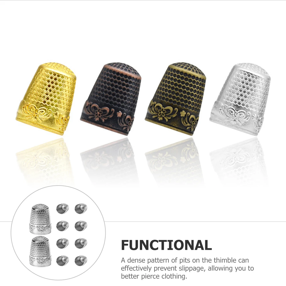 10 Pcs Thimble Finger Cot Metal Sewing Thimbles for Pads Ring Cross Stitch Accessories
10 Pcs Thimble Finger Cot Metal Sewing Thimbles for Pads Ring Cross Stitch Accessories