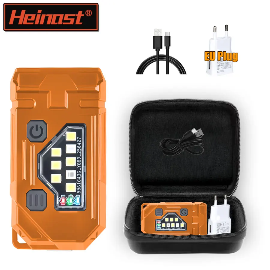 Мини-рабочий фонарик, 8 режимов, перезаряжаемый магнитный фонарь с металлическим зажимом, водонепроницаемость IP65, дисплей мощности, черный/оранжевый
Мини-рабочий фонарик, 8 режимов, перезаряжаемый магнитный фонарь с металлическим зажимом, водонепроницаемость IP65, дисплей мощности, черный/оранжевый