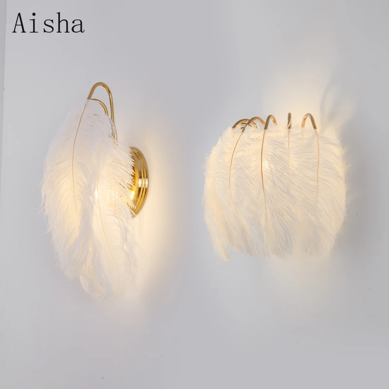 Nordic Wall Lamp with Feather Simple Girl Princess Room Decoration Sconces for Home Romantic Bedroom Bedside Lamp Mirror Light
Nordic Wall Lamp with Feather Simple Girl Princess Room Decoration Sconces for Home Romantic Bedroom Bedside Lamp Mirror Light