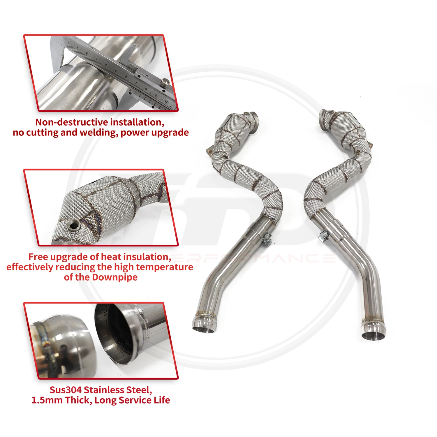 High Flow Performance Downpipe for Mercedes Benz C63 W205 HMD Exhaust System With Heat Shield Pipe Without OPF
High Flow Performance Downpipe for Mercedes Benz C63 W205 HMD Exhaust System With Heat Shield Pipe Without OPF