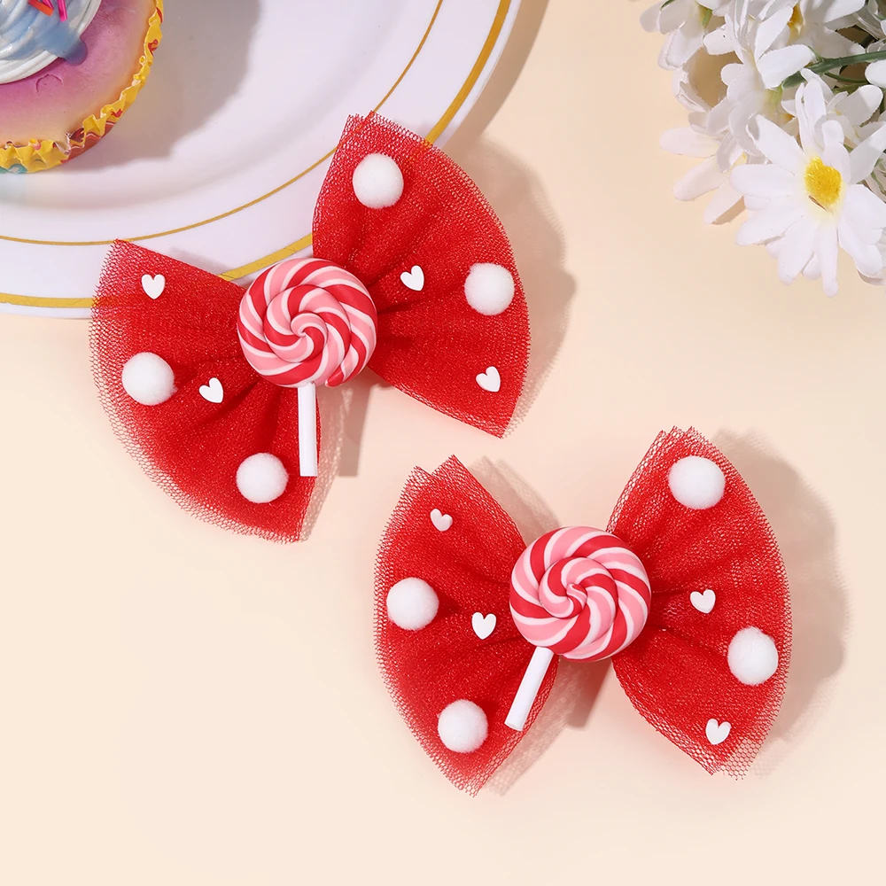 2Pcs Cute Lollipop Bow Hair Clips Sweet Mesh Bow Heart Hairpins Pom-Pom Accent Barrette For Girls Children Hair Accessories
2Pcs Cute Lollipop Bow Hair Clips Sweet Mesh Bow Heart Hairpins Pom-Pom Accent Barrette For Girls Children Hair Accessories