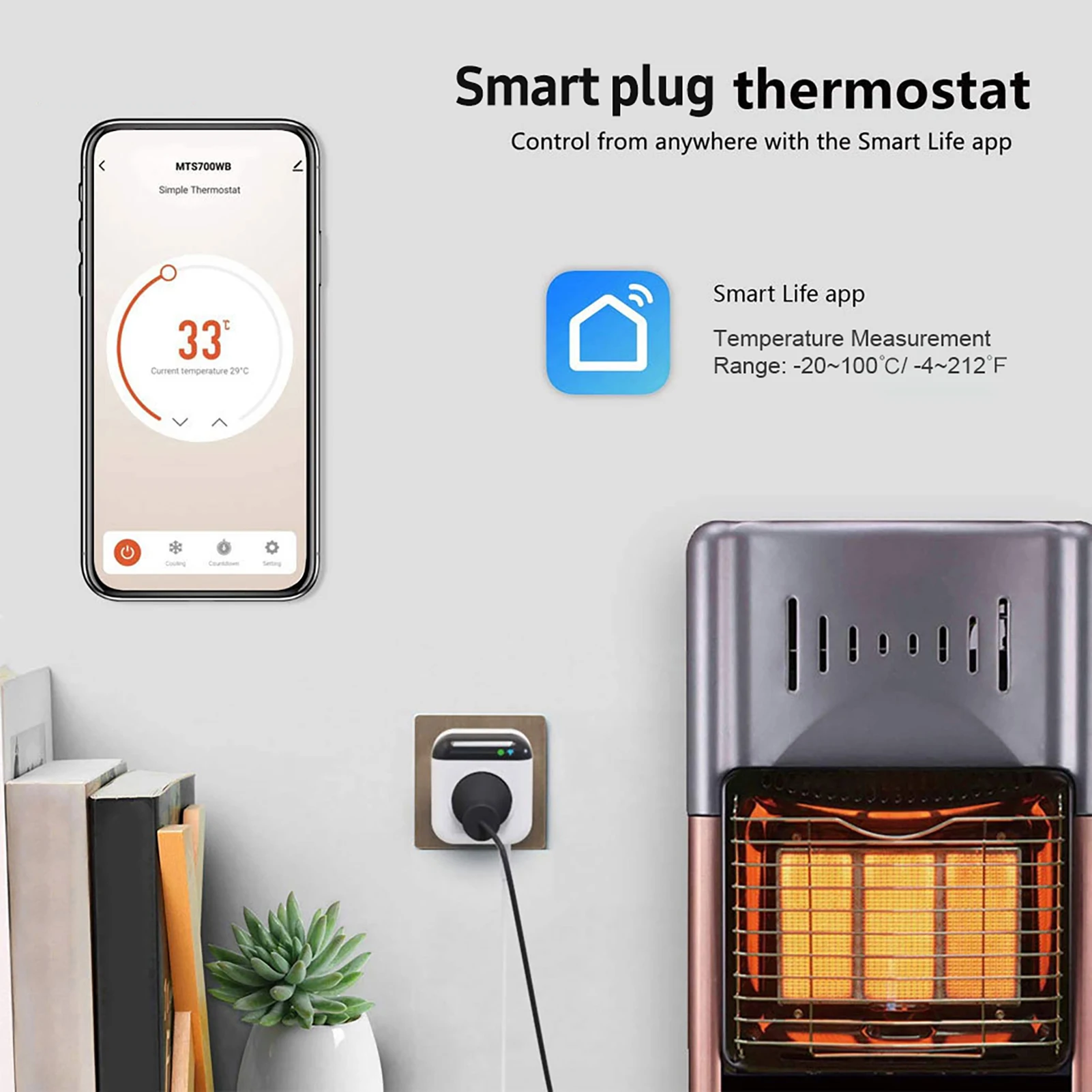 Smart Thermostat Socket 10A Programmable Timed Mini Wifi Temperature Control Socket APP Control Voice Control for 
Smart Thermostat Socket 10A Programmable Timed Mini Wifi Temperature Control Socket APP Control Voice Control for