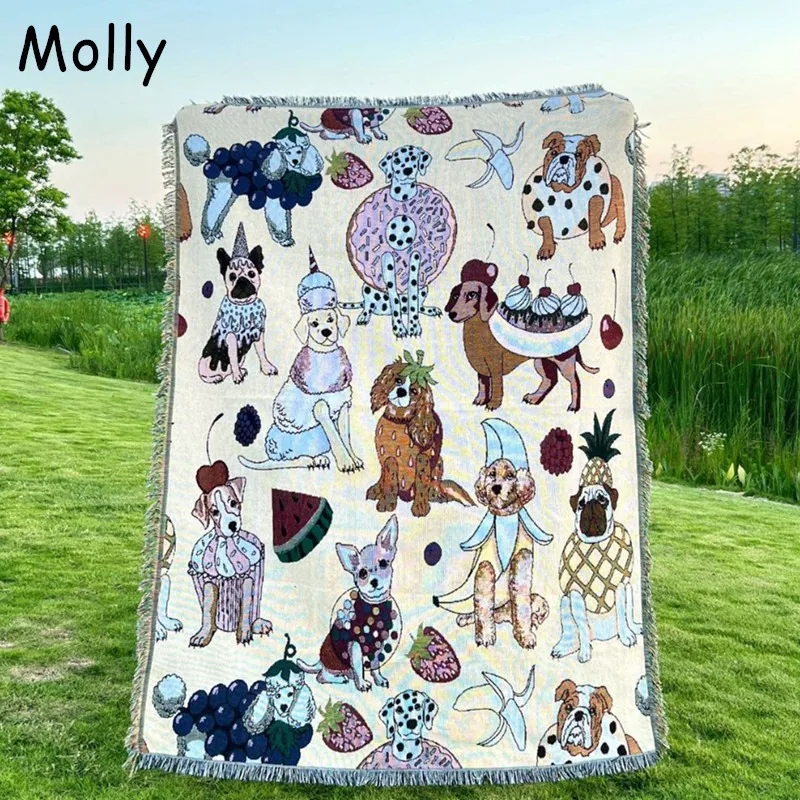 Cute Animals Woven Jacquard Tapestry Ins Throw Blanket for Sofa Bed Multipurpose Soft Travel Mat Outdoor with Fringe Tassels
Cute Animals Woven Jacquard Tapestry Ins Throw Blanket for Sofa Bed Multipurpose Soft Travel Mat Outdoor with Fringe Tassels