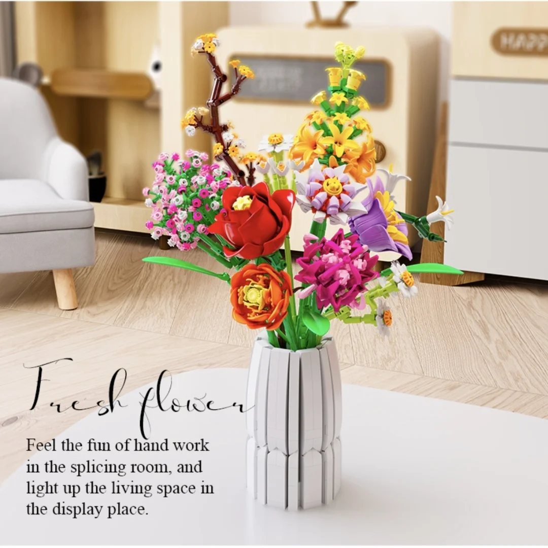 1125+Pcs Artificial Flower Bouquet Building Block Ornaments | Building Block Flower Set with Vase | Desktop Ornaments Decoration | Valentine's Day, Halloween, Thanksgiving, Christmas Gifts
1125+Pcs Artificial Flower Bouquet Building Block Ornaments | Building Block Flower Set with Vase | Desktop Ornaments Decoration | Valentine's Day, Halloween, Thanksgiving, Christmas Gifts