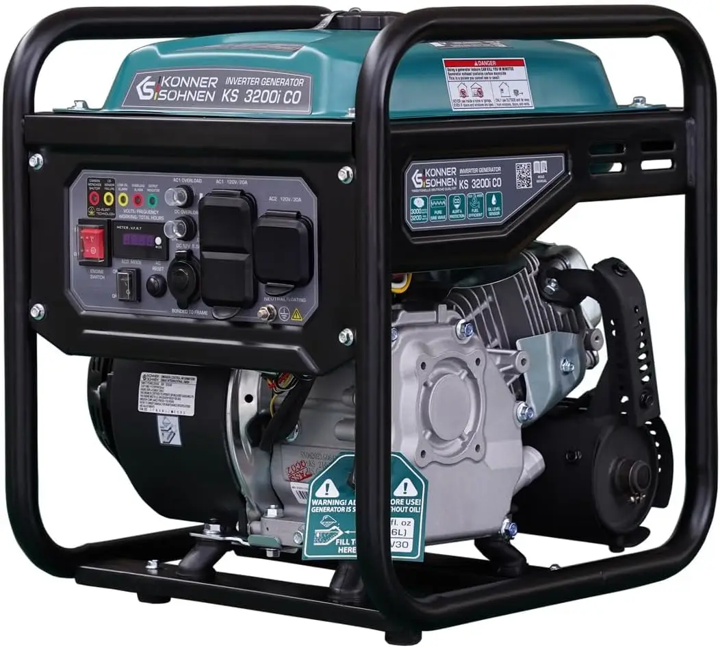 German Portable Inverter Generator, 3200-Watts, 120V 60Hz Pure Sine Wave, Lightweight, CO Sensor
German Portable Inverter Generator, 3200-Watts, 120V 60Hz Pure Sine Wave, Lightweight, CO Sensor