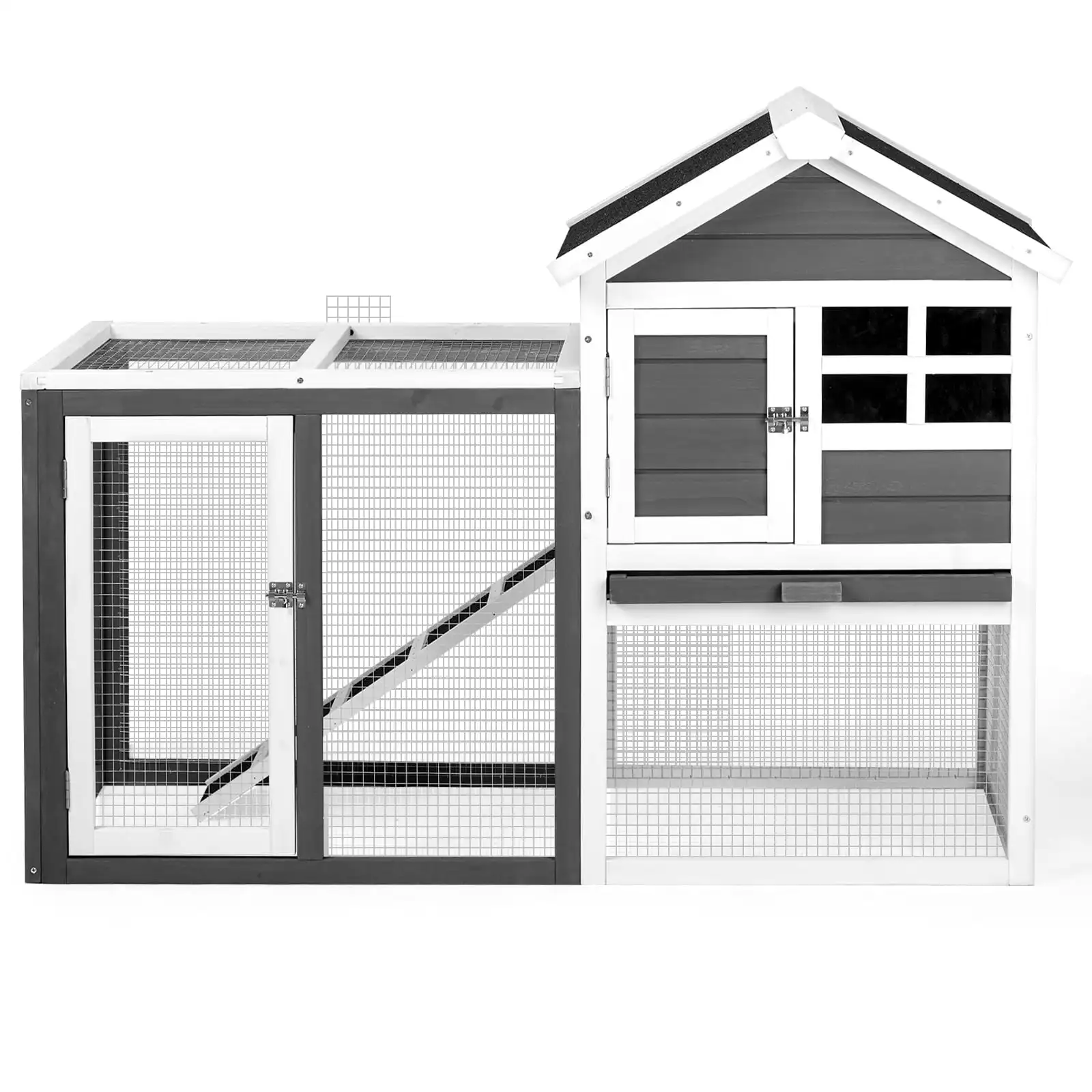 Wooden Chicken Coop and Rabbit Hutch with Waterproof Roof, 48-Inch Pet House for Indoor or Outdoor Use with Two Access Doors
Wooden Chicken Coop and Rabbit Hutch with Waterproof Roof, 48-Inch Pet House for Indoor or Outdoor Use with Two Access Doors