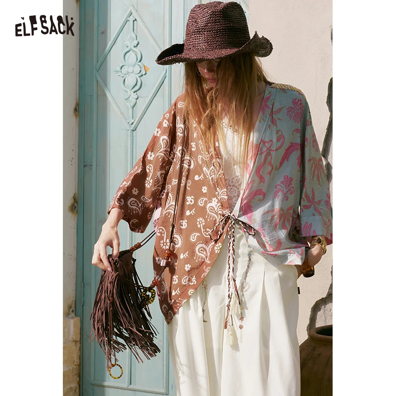 ELFSACK Women's Boho Patchwork Long Sleeve Shirt, Mixed Paisley Fruit Ribbon Print V Neck Irregular Hem Loose Retro Blouse
ELFSACK Women's Boho Patchwork Long Sleeve Shirt, Mixed Paisley Fruit Ribbon Print V Neck Irregular Hem Loose Retro Blouse