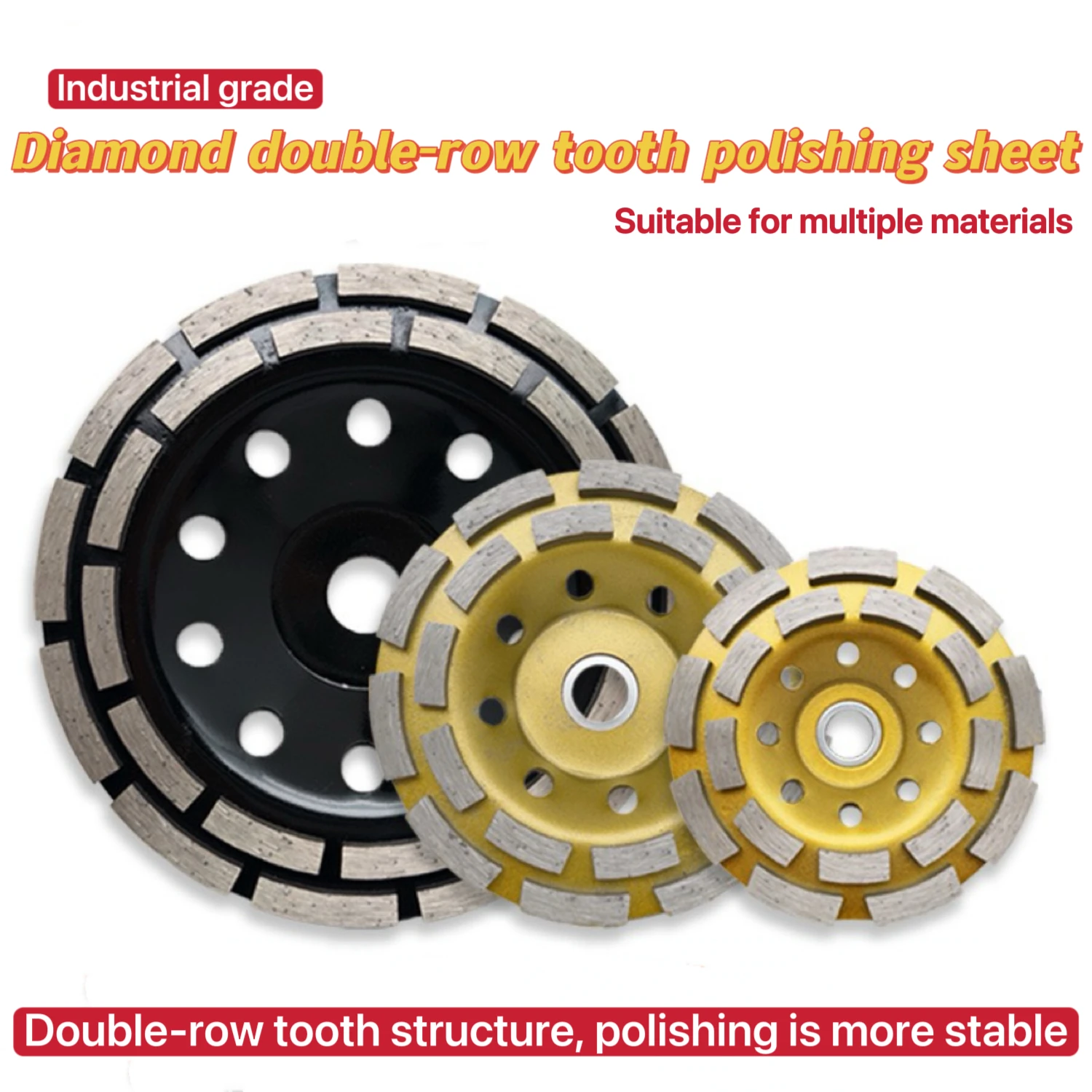 Double Row Diamond Cup Wheel, Industrial Grinding Disc for Concrete Stone, 22mm Bore with 16mm Reducing Ring for Angle Grinder
Double Row Diamond Cup Wheel, Industrial Grinding Disc for Concrete Stone, 22mm Bore with 16mm Reducing Ring for Angle Grinder