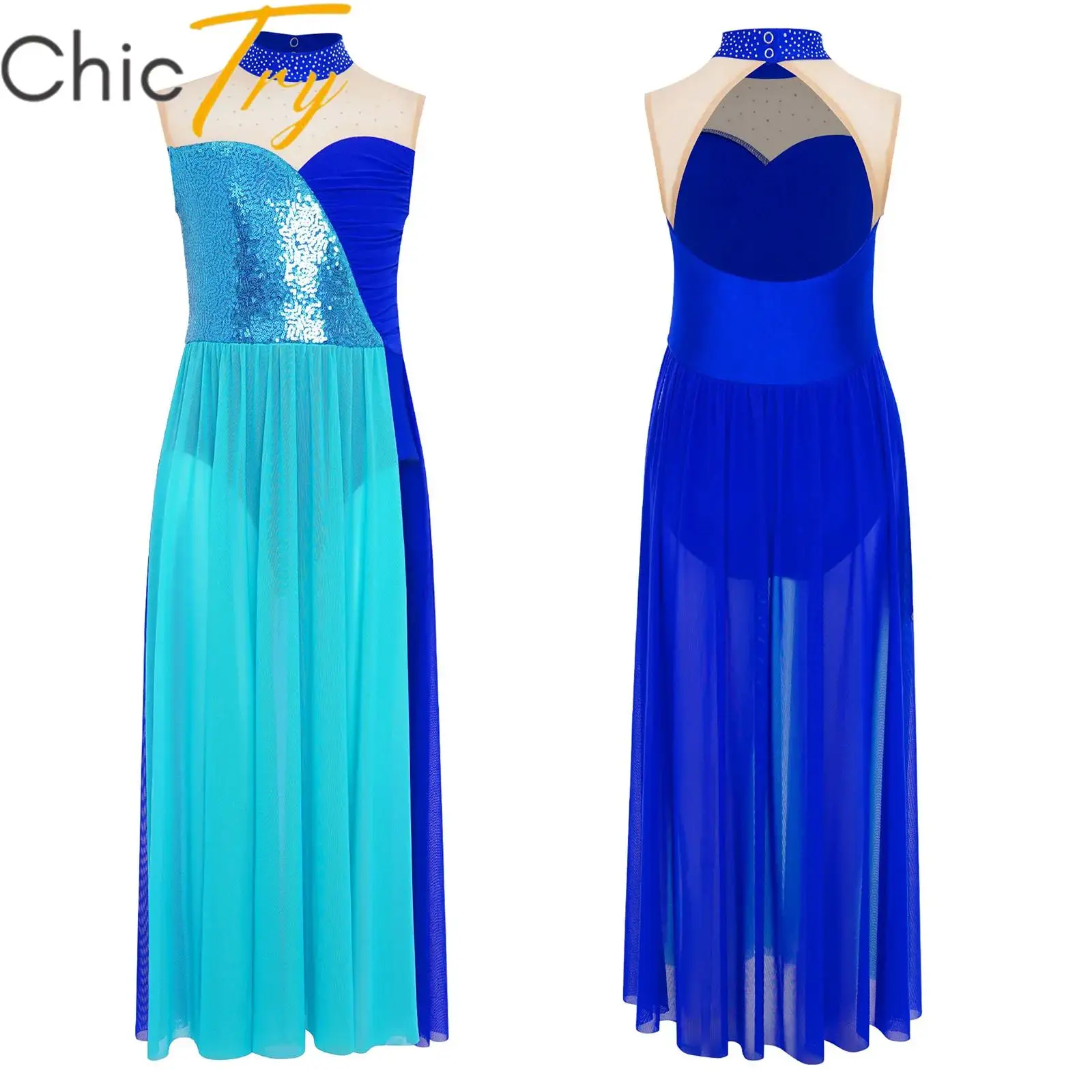 Kids Girls Lyrical Dance Dress Sleeveless Cutout Back Sequins Leotard Dress Modern Contemporary Stage Performance Dancewear
Kids Girls Lyrical Dance Dress Sleeveless Cutout Back Sequins Leotard Dress Modern Contemporary Stage Performance Dancewear
