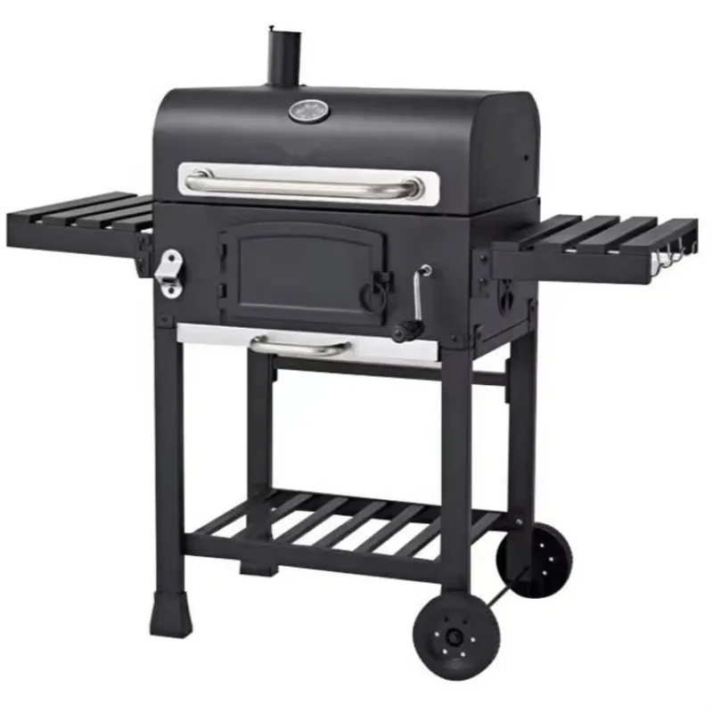 Charcoal BBQ Grill Trolley Smoker Barbecue Grill with Side Table
Charcoal BBQ Grill Trolley Smoker Barbecue Grill with Side Table