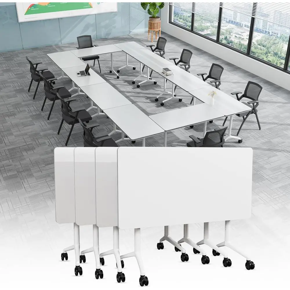 Adjustable Height Conference Table with Casters, Sleek Top Meeting Table Set, Compact Mobile Training Desk for 6-12 People, Set
Adjustable Height Conference Table with Casters, Sleek Top Meeting Table Set, Compact Mobile Training Desk for 6-12 People, Set