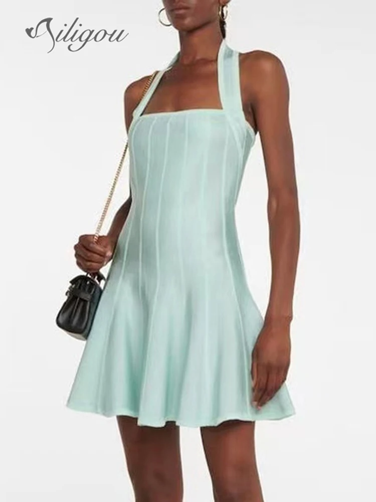 Ailigou 2023 New Women's Sleeveless Backless A-line Dress Street Dress Sweet Sexy Button Knitted Dress Party Club Dress Vestido
Ailigou 2023 New Women's Sleeveless Backless A-line Dress Street Dress Sweet Sexy Button Knitted Dress Party Club Dress Vestido