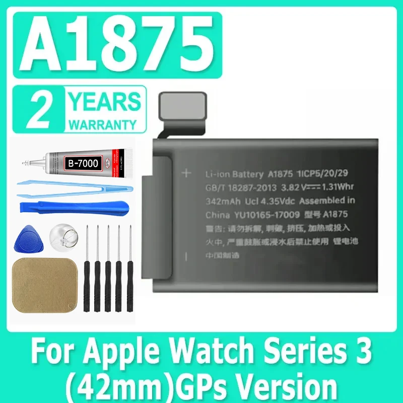 GPS Version A1875 Battery Real 342mAh For Apple Watch Series 3 42mm Series 3 GPS A1875 Battery +Free Tools
GPS Version A1875 Battery Real 342mAh For Apple Watch Series 3 42mm Series 3 GPS A1875 Battery +Free Tools