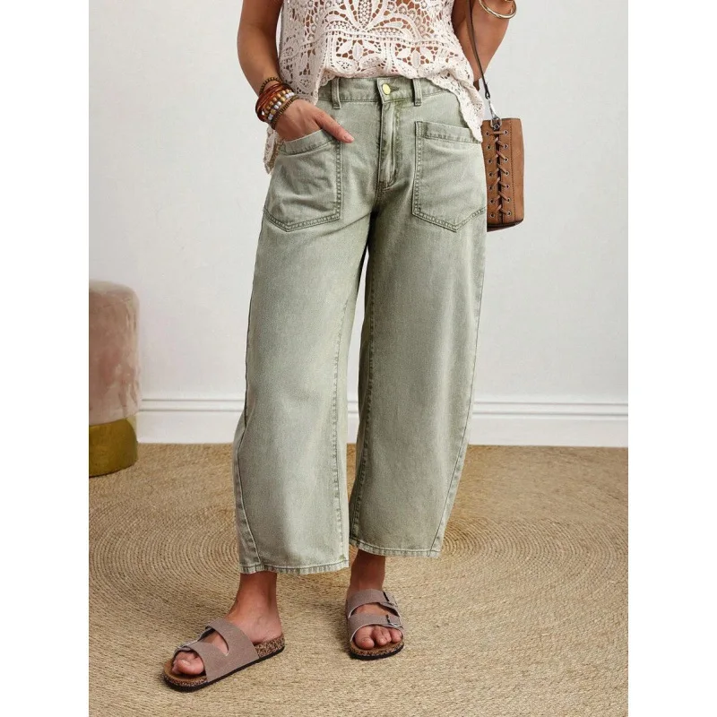 Vintage Denim Wide Pants Neutral Style Casual Trousers for Women Spring Season Other Material 100% Cross-Border Fashion
Vintage Denim Wide Pants Neutral Style Casual Trousers for Women Spring Season Other Material 100% Cross-Border Fashion