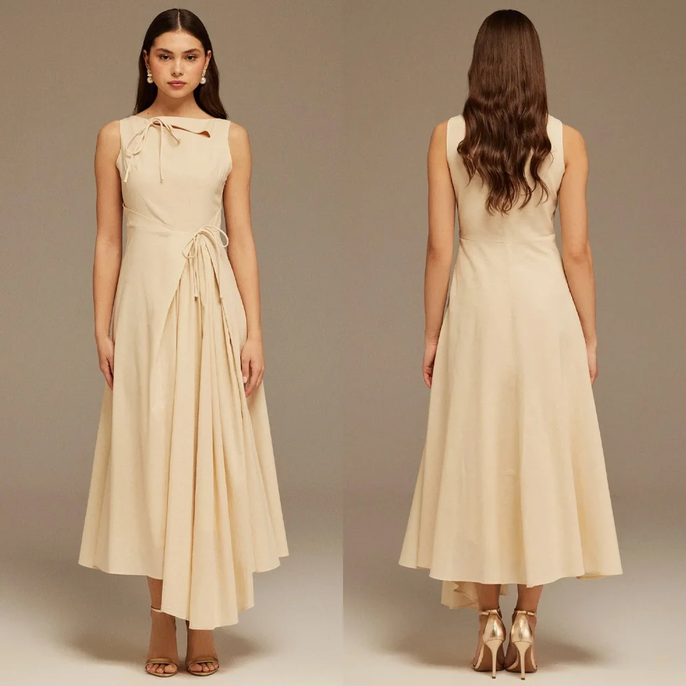 Бежевое платье миди без рукавов по индивидуальному заказу, вечерние платья трапециевидной формы, платье для выпускного вечера, вечерние изысканные вечерние платья высокого качества для женщин 
Бежевое платье миди без рукавов по индивидуальному заказу, вечерние платья трапециевидной формы, платье для выпускного вечера, вечерние изысканные вечерние платья высокого качества для женщин