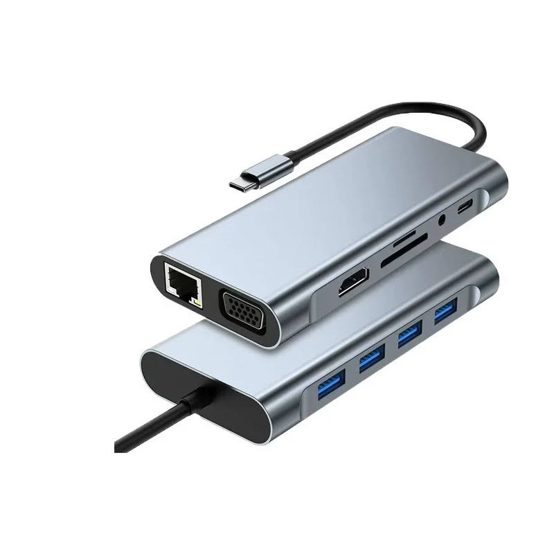 11-in-1 4K USB C 3.0 HUB Type C to HDMI-compatible USB 3.0 Adapter Type C HUB Dock PD 87W USB C Splitter for MacBook Pro Air
11-in-1 4K USB C 3.0 HUB Type C to HDMI-compatible USB 3.0 Adapter Type C HUB Dock PD 87W USB C Splitter for MacBook Pro Air